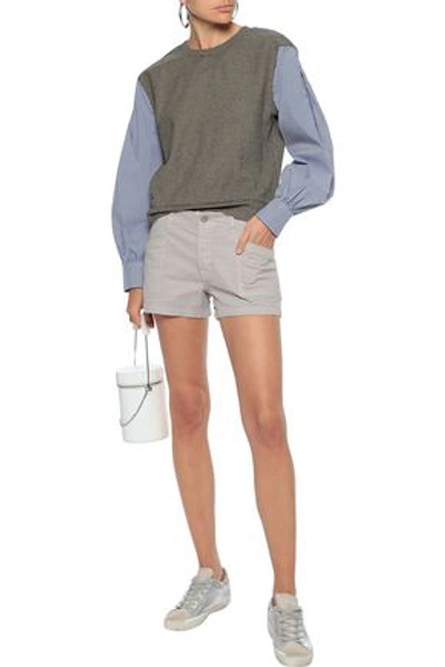 Shop J Brand Brona Cotton-blend Twill Shorts In Stone