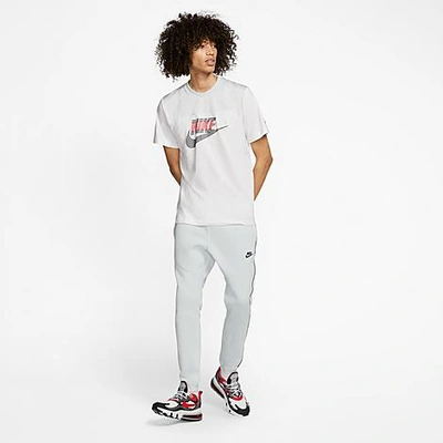 Shop Nike Men's Sportswear Mixed Fleece Jogger Pants In Platinum
