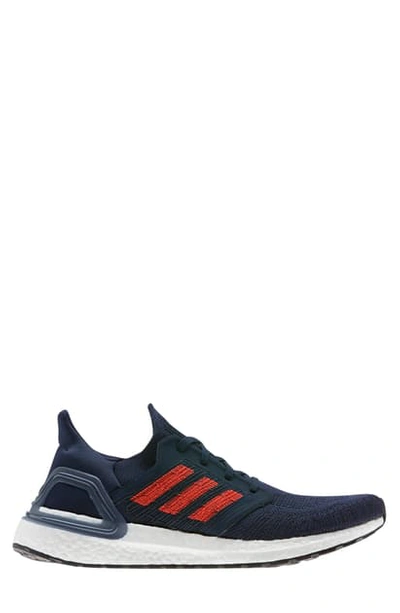 Shop Adidas Originals Ultraboost 20 Running Shoe In Navy/ Solar Red/ Royal Blue