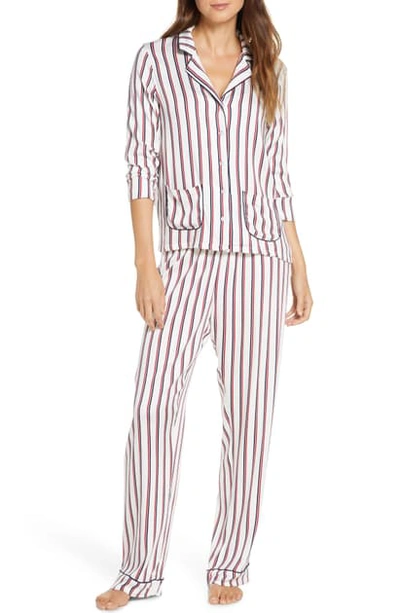 Shop Splendid Woven Long Pajamas In Winter Stripe