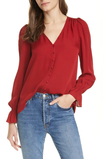 Shop Joie Bolona Silk Blouse In Pomegranate