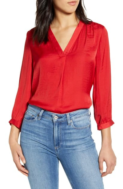 Shop Vince Camuto Rumple Fabric Blouse In Rhubarb
