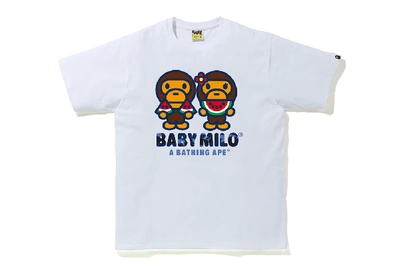 Pre-owned Bape  Color Camo Milo Watermelon Summer T-shirt White/blue