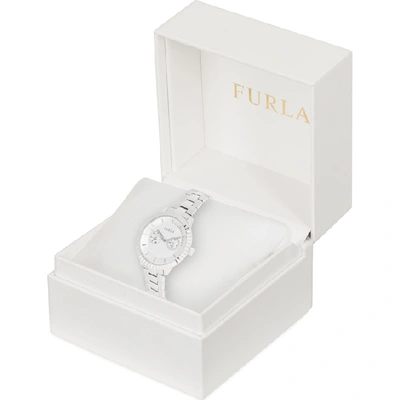 Shop Furla Metropolis In Color Silver (metallic)