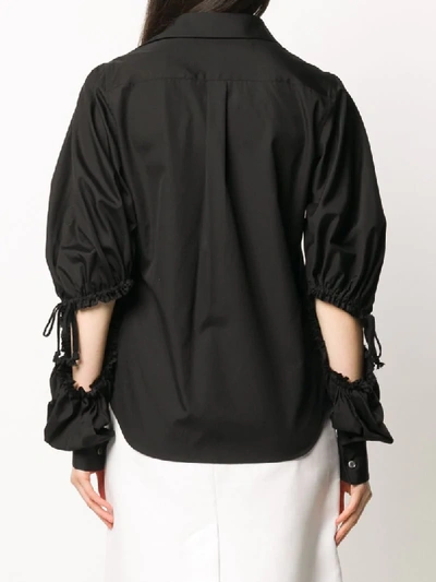 Shop Comme Des Garçons Cut Out Drawstring Shirt In Black