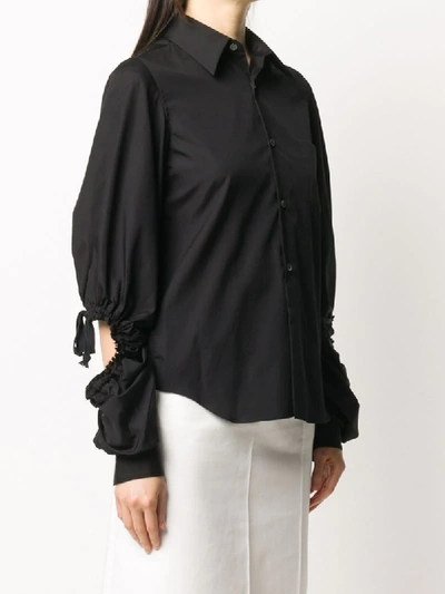 Shop Comme Des Garçons Cut Out Drawstring Shirt In Black