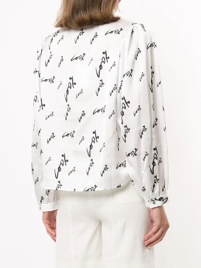 Shop Portspure All-over Print Blouse In White