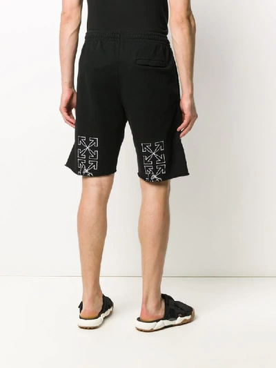 Shop Off-white Workers Logo Track Shorts In Black