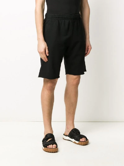 Shop Off-white Workers Logo Track Shorts In Black