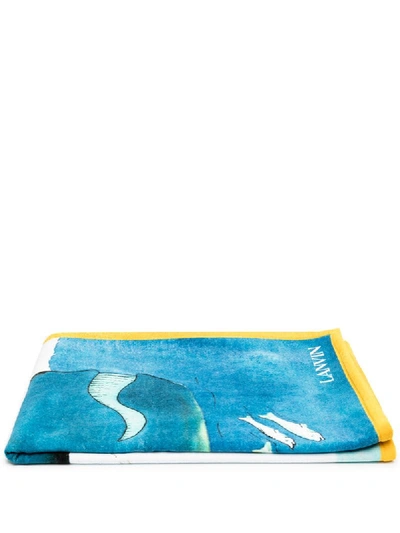 Shop Lanvin Babar Print Beach Towel In Blue