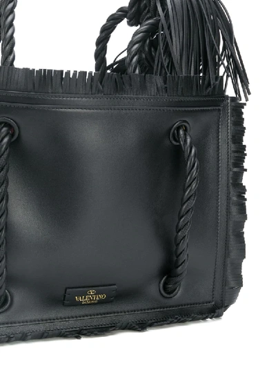 Shop Valentino The Rope Tote Bag In Black