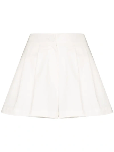 Shop Adriana Degreas High-rise Pleated Shorts In White