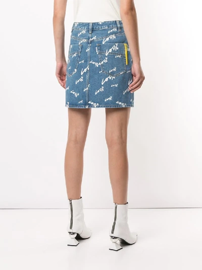 Shop Portspure 100% Short Denim Skirt In Blue