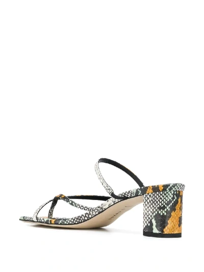 Shop Aeyde Larissa 65mm Snakeskin-effect Sandals In Grey
