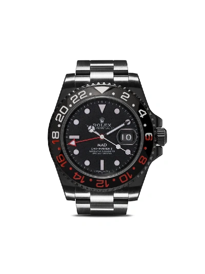 Shop Mad Paris Customised Rolex Gmt Master Ii 46mm In Black Red