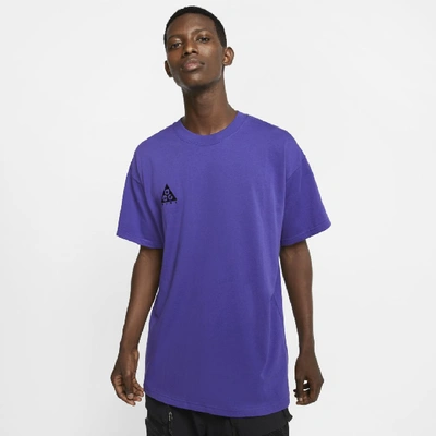 Shop Nike Acg Logo T-shirt In Fusion Violet/black