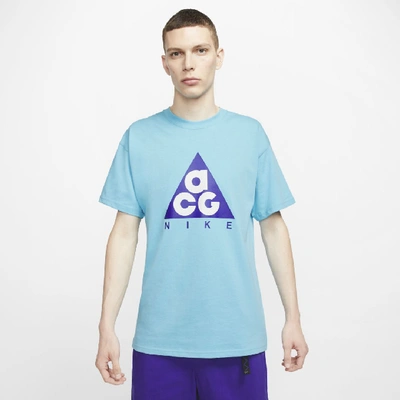 Shop Nike Acg Men's Graphic T-shirt (blue Gale) - Clearance Sale In Blue Gale,fusion Violet