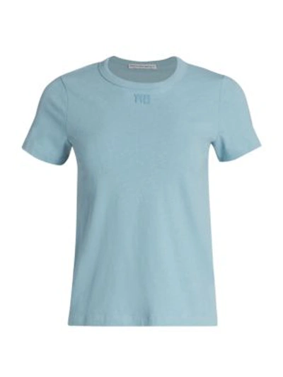 Shop Alexander Wang T Women's Foundation Shrunken T-shirt In Slate Blue