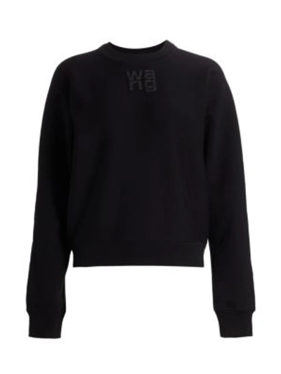 Shop Alexander Wang T Women's Foundation Crewneck Sweatshirt In Black