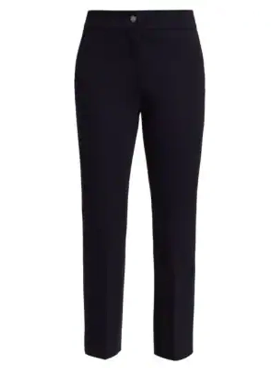 Shop Piazza Sempione Cropped Flare Jersey Trousers In Navy