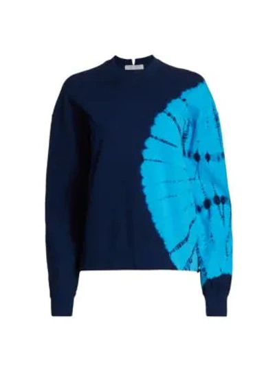 Shop Proenza Schouler White Label Tie-dye Sweatshirt In Navy Teal