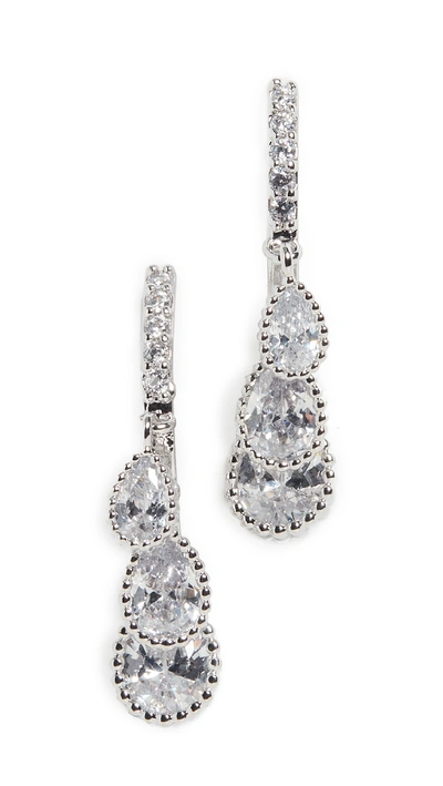 Shop Theia Jewelry Cascading Dew Drop Earrings In White Gold
