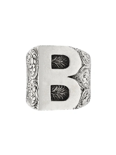 Shop Gucci B Letter Ring In Silver