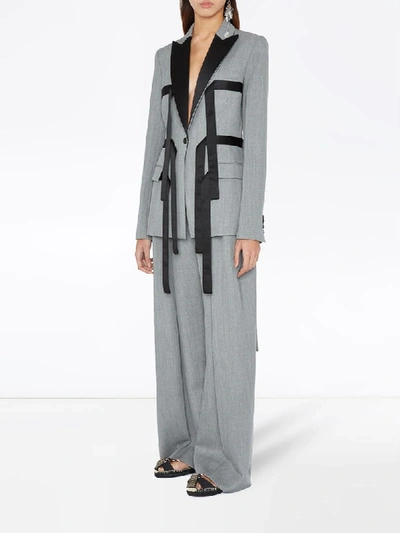 Shop Jw Anderson Straps Tailored Jacket In Grey