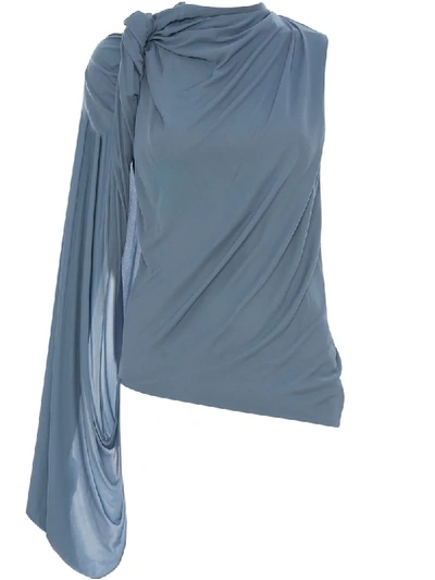 Shop Jw Anderson One-sleeved Draped Top In Blue