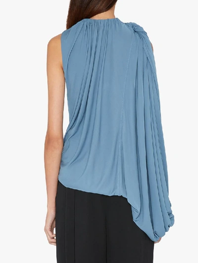 Shop Jw Anderson One-sleeved Draped Top In Blue