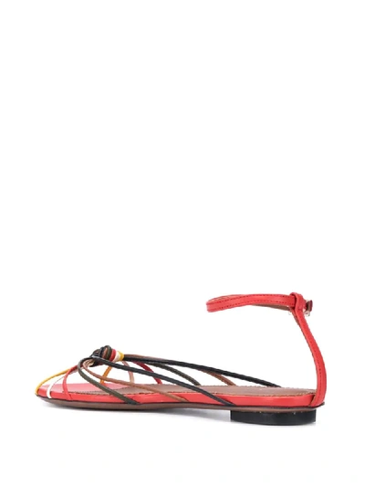 Shop L'autre Chose Strapy Low-heel Sandals In Red