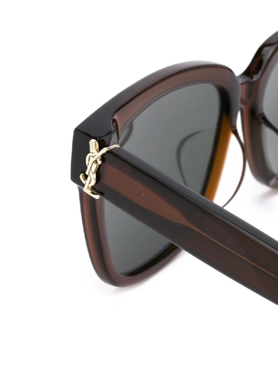 Shop Saint Laurent Monogram Sl M40 Sunglasses In Brown