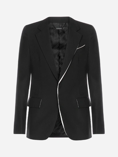 Shop Givenchy Contrast-rever Tailored Wool Blazer
