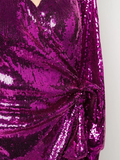 Shop Andamane Carly Sequined Mini Dress In Violet