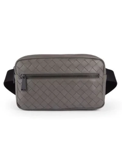 Shop Bottega Veneta Zip Leather Belt Bag In Graphite