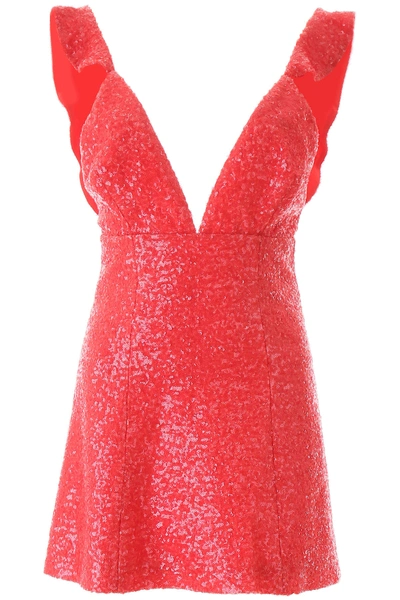 Shop In The Mood For Love Sequined Mini Dress In Red (red)