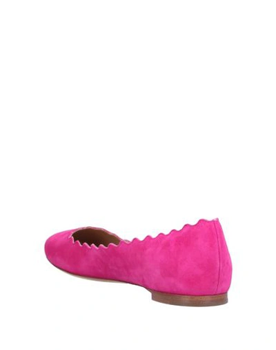 Shop Chloé Woman Ballet Flats Fuchsia Size 12 Soft Leather In Pink