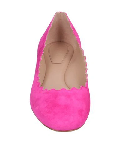 Shop Chloé Woman Ballet Flats Fuchsia Size 12 Soft Leather In Pink