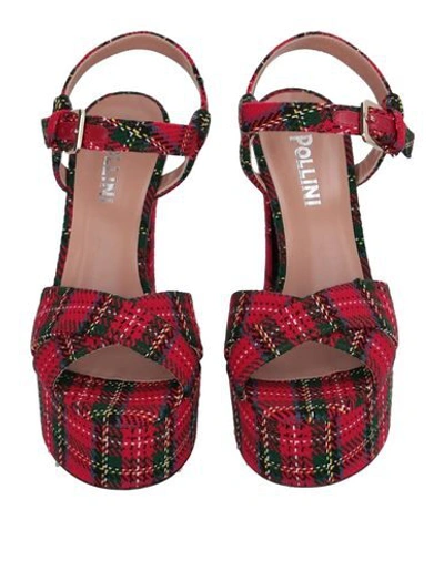 Shop Pollini Sandals In Red
