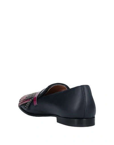 Shop Pollini Loafers In Dark Blue