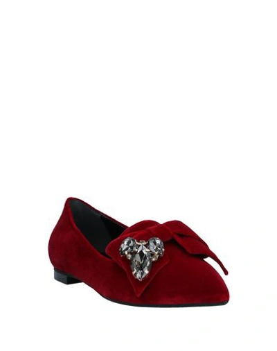 Shop Pollini Loafers In Maroon