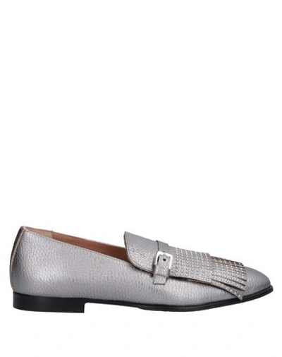 Shop Pollini Loafers In Silver