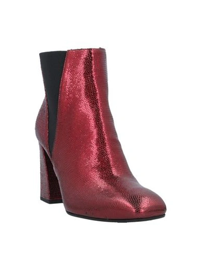 Pollini Ankle Boots In Maroon