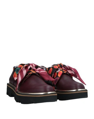 Shop Pollini Lace-up Shoes In Deep Purple