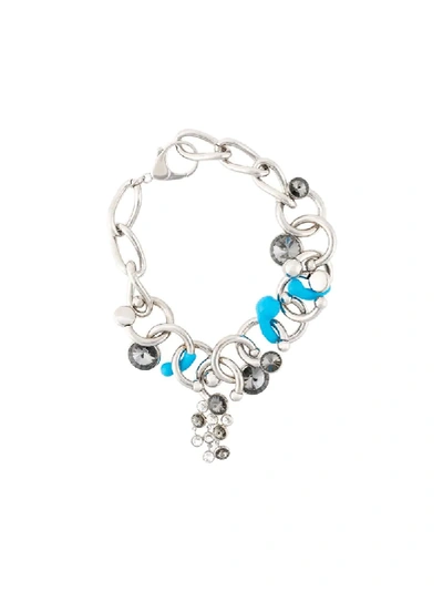 Shop Sunnei Rhinestone-embellished Chain Necklace In Metallic