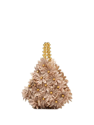 Shop Vanina Inflorescence Clutch Bag In Neutrals