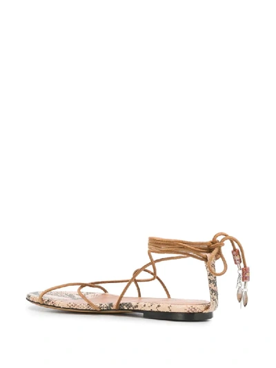 Shop Isabel Marant Jindia Ankle-tie Sandals In Brown