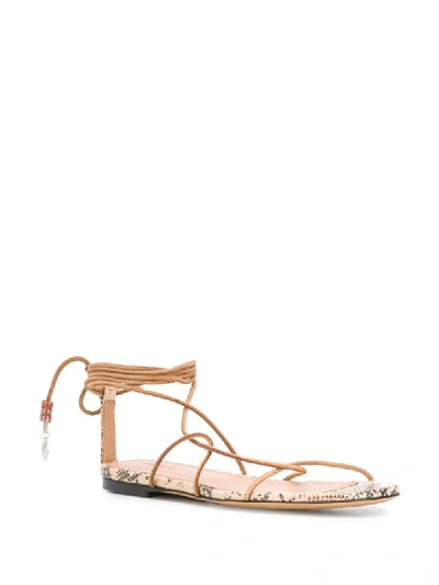 Shop Isabel Marant Jindia Ankle-tie Sandals In Brown