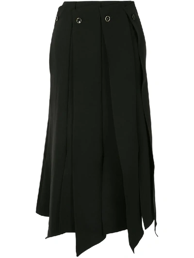 Shop Akira Naka Pleated Midi Skirt In Black