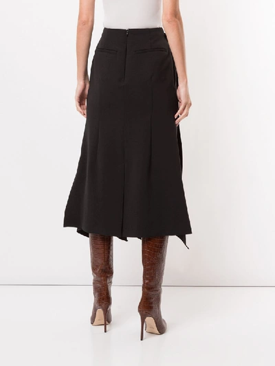 Shop Akira Naka Pleated Midi Skirt In Black